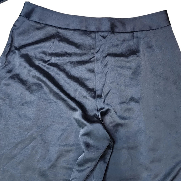 ANTONIO MELANI Satin Black Wide Leg Trousers - Picture 11 of 12